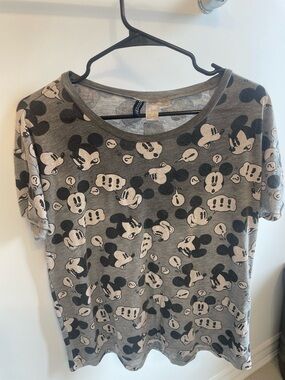 Vintage Disney Gray Mickey Mouse Allover Print Tee